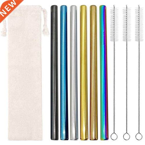 Reusable Colorful Stainless Steel Straws, Bubble Tea Straws,