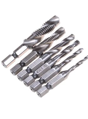 6pcs 1/4'' Hex HSS Speed Steel Thread Spiral Screw M