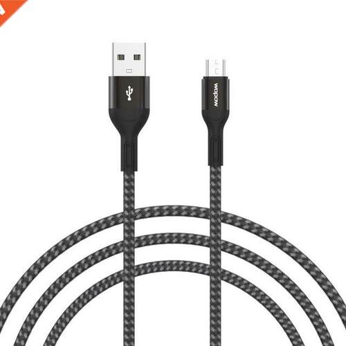 WOPOW 1.2m Fabric Micro USB Cable 2.4A Fast Charging Data Ca