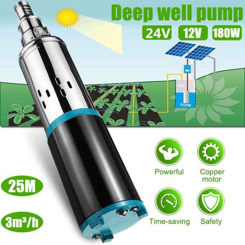 25m 12V/24V Solar Water Pump High Lift 180W / 00W Deep Well