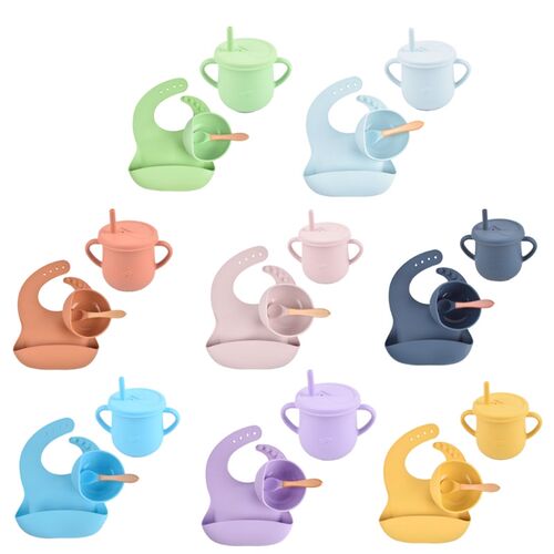 Silicone Baby Feeding Set Tableware Set Toddler Dining Plate