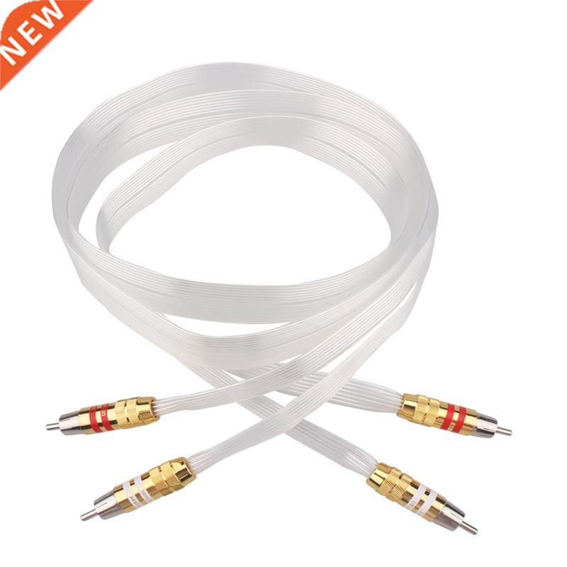 HiFi RCA Cable 14 Core Silver Plated Amplifier Subwoofer Hom