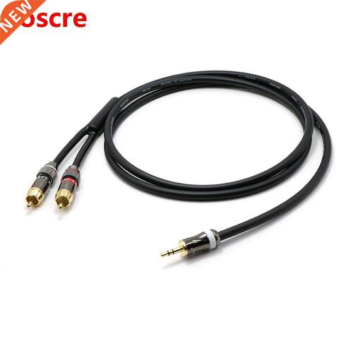 HI-End rca cable Audio signal wire JACK plug 3.5mm one to tw