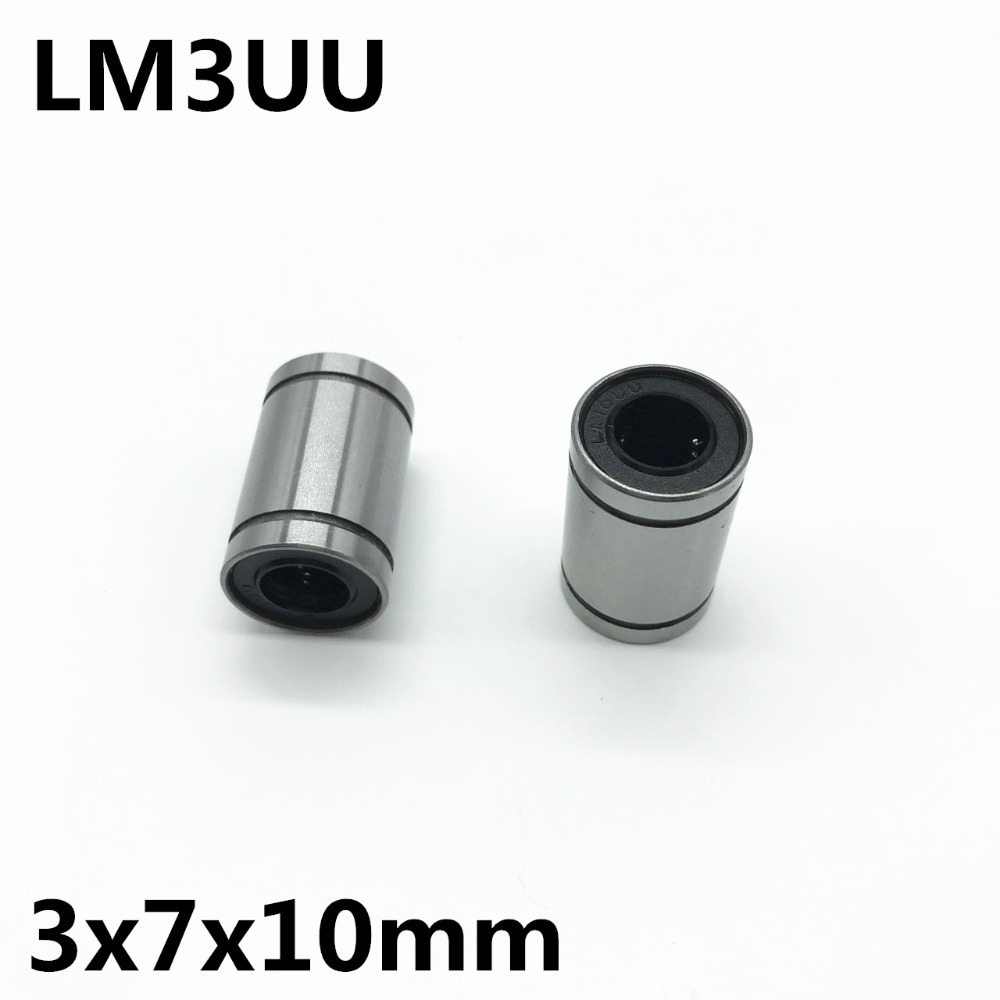 2pcs LM3UU ball bearing inner diameter 3x7x10mm guide linear