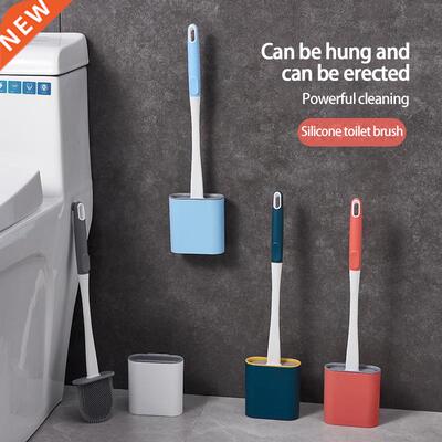 Silicone Toilet Brush Holders Flush Brush Soft Bristle Toile