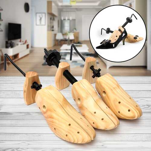 Unisex 1 Piece Shoe Stretcher Wooden Shoes Tree Shaper Rack,