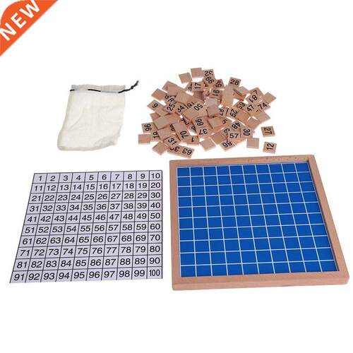 Wooden Montessori Hundred oard Math 1 to 100 Consecutive N