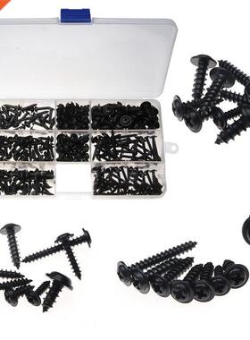 340PCS PWA Cross Self-Tapping Black Screw M3 M3.5 M4 M4.8 Ca