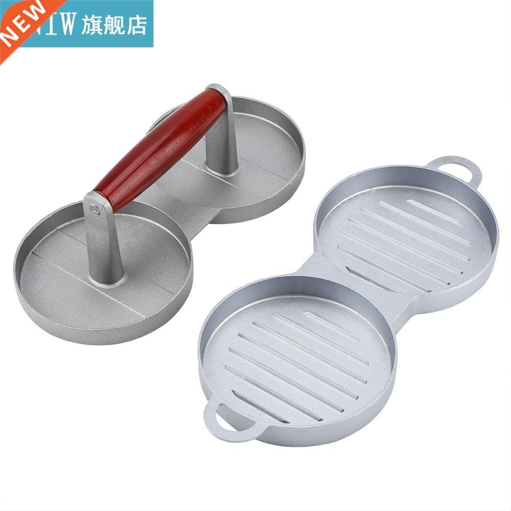 Non-Stick Double Burger Press Mold Hamburger Meat Beef Kitch