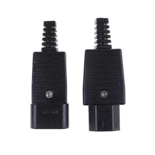 2pcs 250V 10A Power Connector IEC 320 C14 Plug to C13 Socket