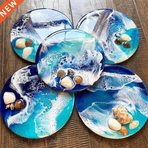 DIY Transparent Fluid Arts Round Coaster Resin Casting Molds