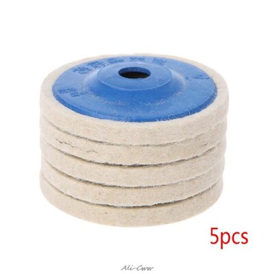 5Pcs 4'' Round Polishing Wheel Felt Wool Buffing Polishers P
