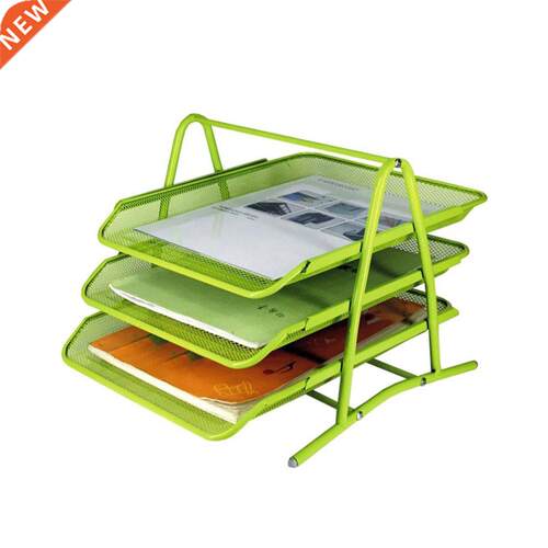3 Tiers Metal Mesh File Organizer Document Desktop Paper Tra