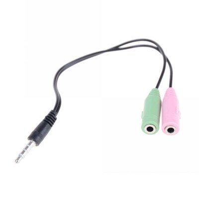 3.5mm Male  Cable Adapter 2 In 1 Splitter 3.5mm Audio Earpho