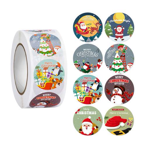 500pcs 2.5cm Merry Christmas Sealing Sticker Gift Envelope D