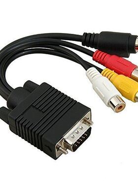 VGA SVGA to S-Video 3 RCA AV TV Out Cable Adapter Converter