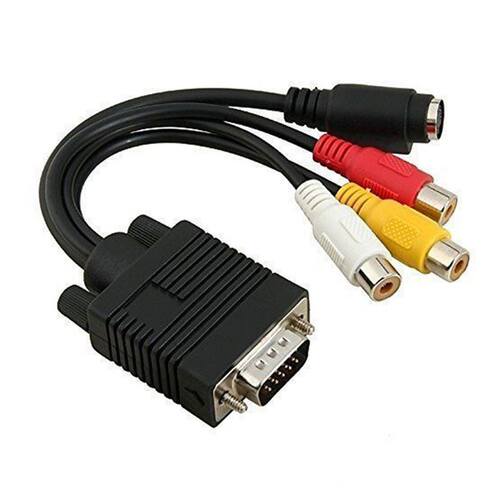 VGA SVGA to S-Video 3 RCA AV TV Out Cable Adapter Converter