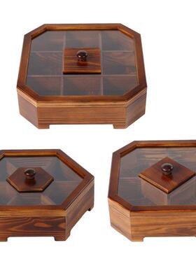 Solid Wood Snack Box Chinese Style Divided Grid Dried Fruit
