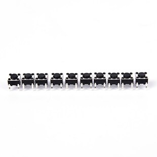 50pcs/Lot Black Tactile Push Button Switch Momentary Tact Th