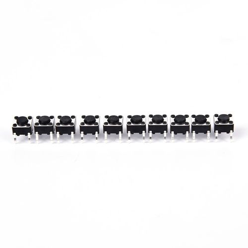 50pcs/Lot Black Tactile Push Button Switch Momentary Tact Th