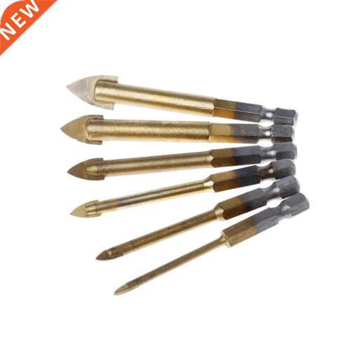6 Pcs Titanium Plated Triangle Glass Tungsten Steel Tile Dri