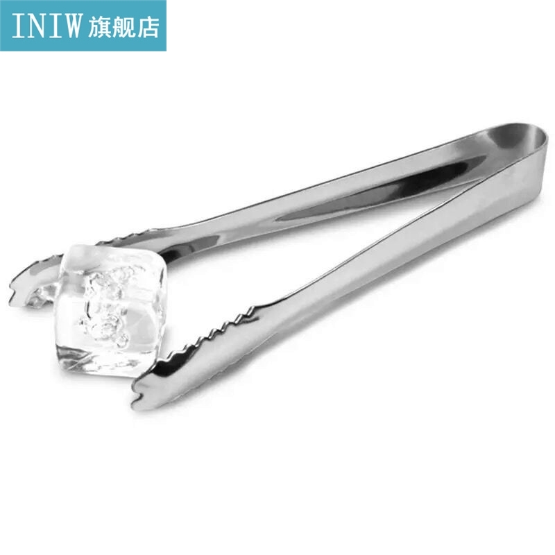1Pcs Stainless Steel Ice Tong 18cm Bread Food Ice Clamp BBQ