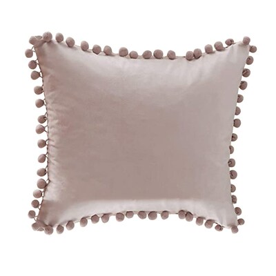 Top Decorative Throw Pillow Covers with Pom-poms Soft Partic