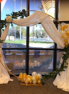 circle Wedding Arch Background Wrought Iron Shelf Decorative