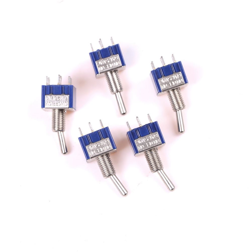 5Pcs AC 125V/6A ON-OFF-ON 3 Pin 3 Position Mini Latching To - 实物图