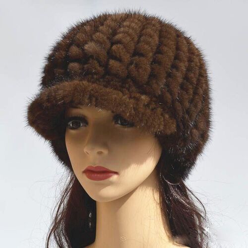 2021 Winter Knitted Mink fur hat Female Natural Fur Thick