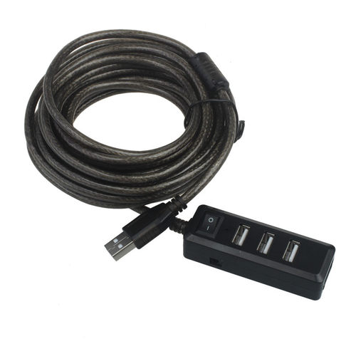 5M 4-Port USB 2.0 Hub With Adapter ON/OFF Switch For Laptop