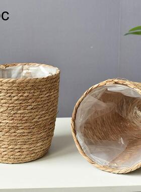 Handmade Seagrass Storage Baskets Flower Pot With Waterproof