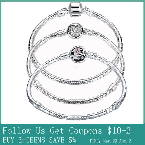 Hot Sale  Real Sterling Silver Bracelet Fit Original Des