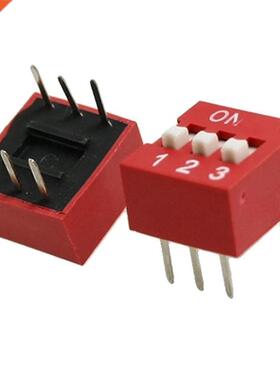 10 Pcs 2.54mm Pitch 3 Positions 6 Pin Red DIP Switch 3P