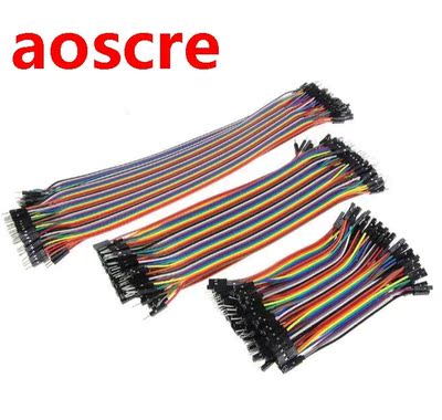 40pcs 10cm 20cm 30cm 2.54mm Female to Female Color Breadboa