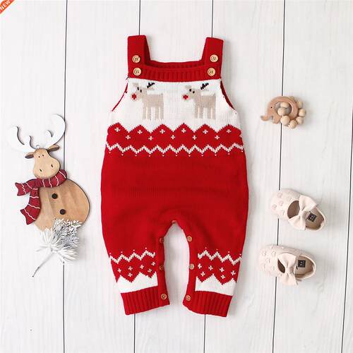 Baby Christmas Rompers Clothes Fall Winter Sleeveless Newbor