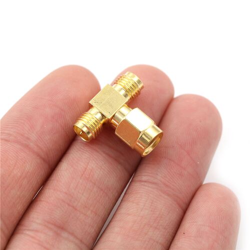 Female 3 way adapter RF coaxial coax adapter RP-SMA to