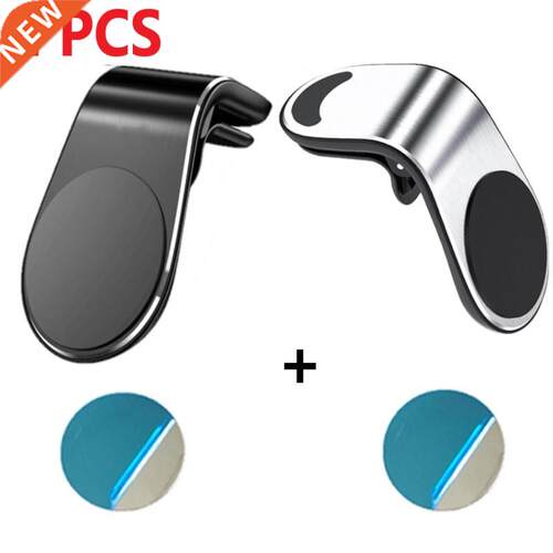 2PCS L-Shape Magnetic Car Phone Mini Holder Air Vent Mount S
