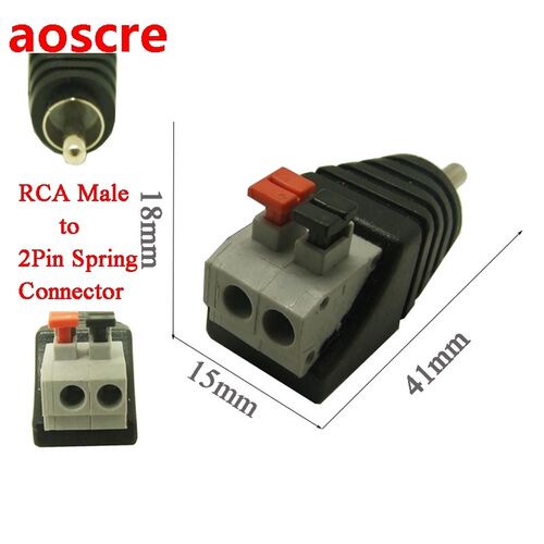 50pcs free shipping Phono RCA male plug  RCA to 2pin spring