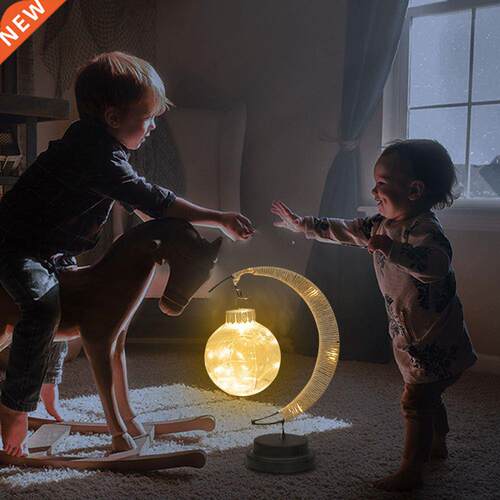 LED Moon Light Hemp Rope Iron Art Sepak Takraw Ball Lamp Rom