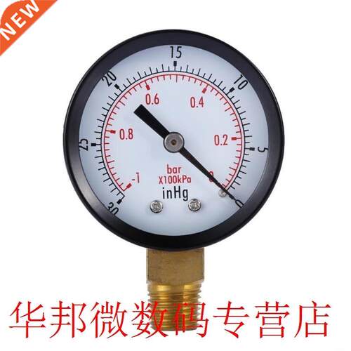 Dry Utility Vacuum Pressure Gauge Blk.Steel 1/4