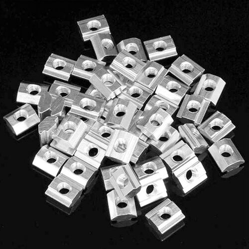 50pcs M5 T Sliding Nut Zin-Plated Carbon Steel T Sliding Nut