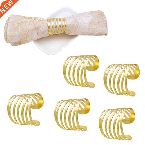12PCS Hotel Sets Metal Napkin Ring Convoluted Hollow Napkin