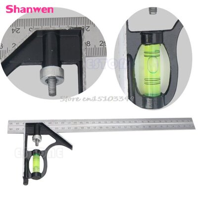 New Adjustable Sliding Combination Square Ruler Level Measur
