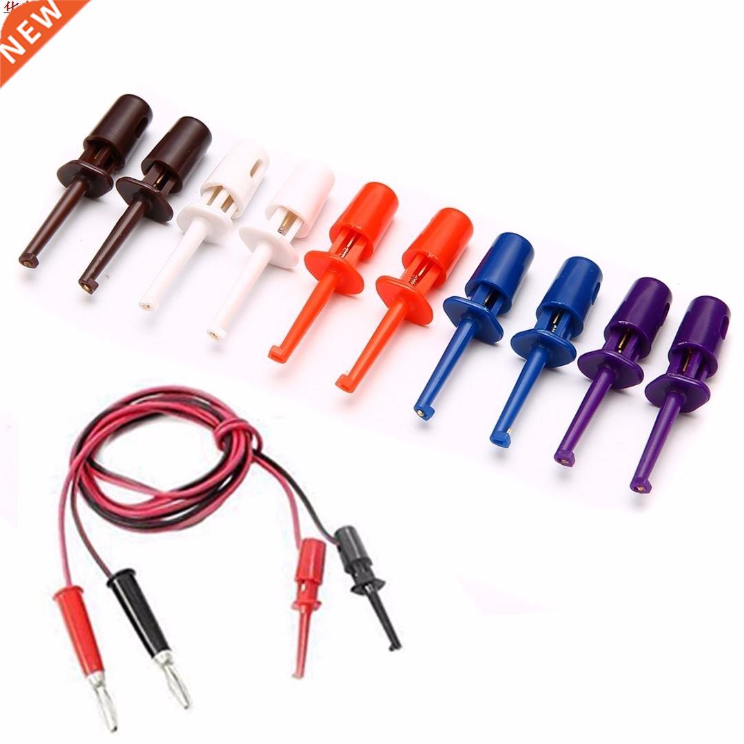 10pcs Multimeter Wire Lead Test Hook Clip Electronic Mini Te