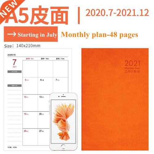 *Kwii 2020 2021 Plnner Notebook gend Dily Weekly Mont