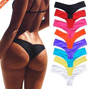 Swimwear Women Briefs Bikini Bottom Side Ties Brazilian Thon
