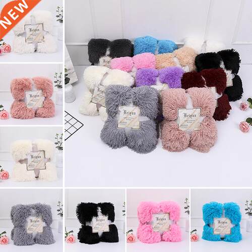 Bed Sofa Blanket Gift Super Soft Long Shaggy Fuzzy Fur Faux