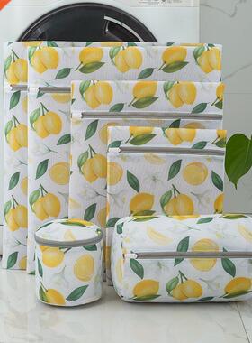 Flower Printing Zippered Mesh Laundry Bag Polyester Washing
