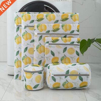 Flower Printing Zippered Mesh Laundry Bag Polyester Washing